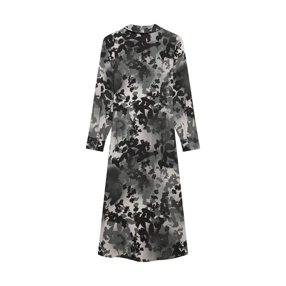 Mint Velvet Black Floral Print Midi Dress
